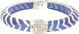 Angelique De Paris Mata Hari Silver Platinum Rhodium Finish Resin Bangle Bracelet in Periwinkle