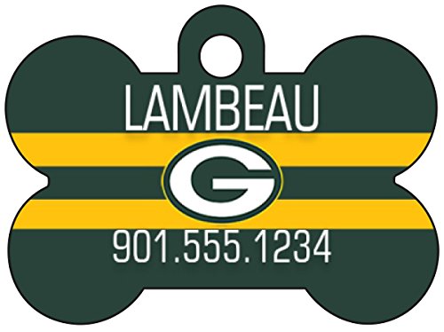 NFL Team Dog Tag Pet Id Tag Personalized w/ Name & Number (Green Bay Packers)