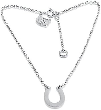 Rodeo Horseshoe Cowgirl Charm Pendant Anklet (sterling-silver)