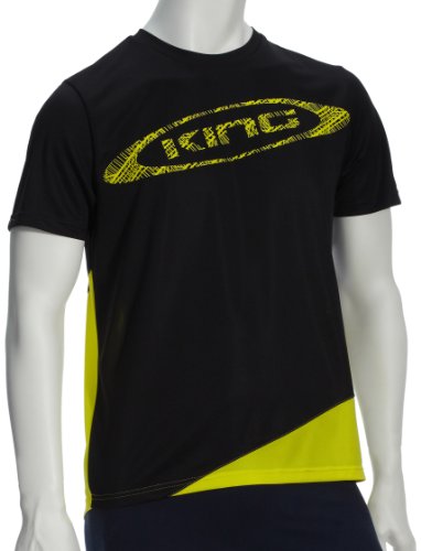 PUMA Herren Trainings-Shirt King IT Big Logo Tee, black-fluo yellow, M, 652588 24