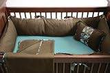 Fawn: Bedding Crib Sheet - Coco Roll - Cerulean Blue/brown