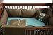Fawn: Bedding Crib Sheet - Coco Roll - Cerulean Blue/brown