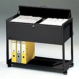 Adjustable File Trolley w/Top Lock, 37-5/8w x16-5/16d x 27-1/16h, BLK