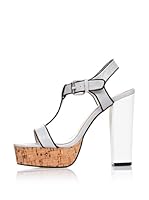 FURIEZZA Sandalias de tacón (Gris / Negro)