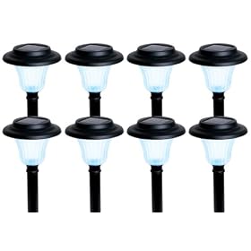 Westinghouse 401018-08 Bristol Solar-Powered Landscape Lights, Black, Set of 8
