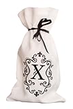 Elegant Initial Monogram Wine Bag - X