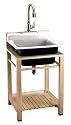 KOHLER K-6608-3P-0 Bayview Wood Stand Utility Sink, White