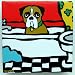 "Dirty Boxer" by Marc Tetro. Giclee on Fine Art Canvas Dog Print (6 x 6 x 1 3/8 inches)