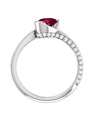 14K White Gold 7.00x5.00mm Oval Cut Rhodolite Garnet and Diamond Ring -- LIFETIME WARRANTY