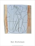 1973 Spanners 3 Holes 4 (Seri) - Artist: Ben Nicholson - Art Print Poster - With a Black Wood Frame - Image Size: 18.00 by 19.50 inches Art Print Poster - With a Black Wood Frame