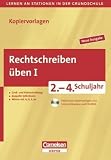Produkt-Bild: Lernen an Stationen in der Grundschule - Neue Ausgabe: 2.-4. Schuljahr - Rechtschreiben &uuml;ben I: Gro&szlig;- und Kleinschreibung - Doppelte Selbstlaute - W&ouml;rter mit ie, h, &auml;, &auml;u. Kopiervorlagen mit CD-ROM