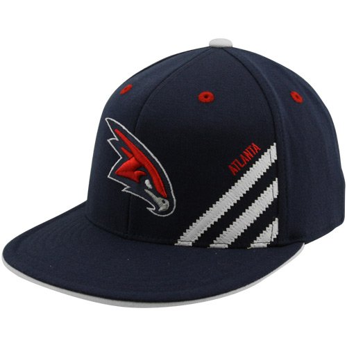 adidas Atlanta Hawks Navy Blue 210 Flat Bill Fitted Hat (Small/Medium)