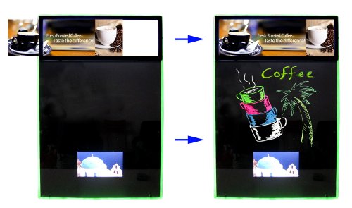 LED Display Message Menu Sign Writing Board + Light Box + LCD Screen?playing Music, Video?