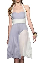 Halter Open-Back Ruched Spring Summer Homecoming Dress/Prom Dress/Party Dress 