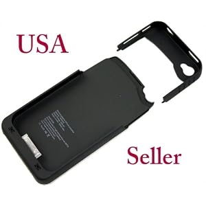 Neotek Iphone 4 4g External Battery Charger Case Power Juice Pack Air Ultra Slim+Bonus Mini Cube Wall USB Charger for iPhone, iTouch By Coolshop