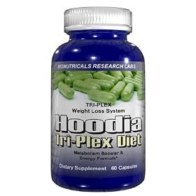 Hoodia Tri-Plex Diet - 60 Capsules TRI-PLEX Weight Loss System with CLA & Hoodia Gordonii Appetite Suppressant Weight Loss Diet Pills