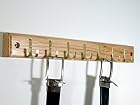 Wood Belt Rack- Natural Finish- 7 Hooks