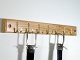 Wood Belt Rack- Natural Finish- 7 Hooks