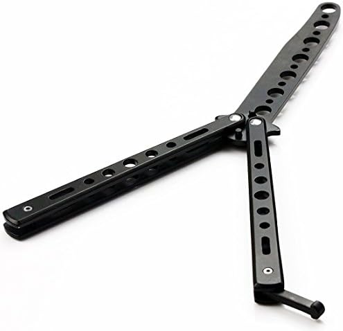 HONGYETAJA Metal Practice Butterfly Comb Style Knife Trainer Tool (Black knives)