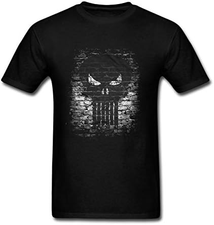 Tution T shirt Customized Punisher Brick Skull Logo Men T shirt Black Short Sleeve S