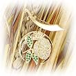 Gold Brass with Emerald Swarovski Crystal Brooch, Weight: 11.00gm - Flower/ Sword Gold Brass with Emerald Swarovski Crystal Brooch, Weight: 11.00gm - Flower/ Sword