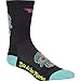 Defeet Aireator Hi-Top 5in Sock Sugar Scull Black/Neptune, XL - Men's