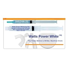 Watts Power White Optimized Pro 35% Teeth Whitening Kit with NEW Enamel Booster Gels & Teeth Trays