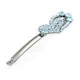 Perfect Gift - High Quality Sweet Heart Hair Clip in Blue Swarovski Crystals (1238)