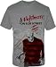 Nightmare On Elm Street Freddy Full Color Classic Action Horror Thriller Movie Adult Dark Grey T-Shirt