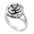 Sterling Silver Rose Poison Ring