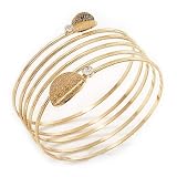 Gold Plated Crystal Leaf Armlet Bangle - up to 28cm upper arm