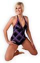 Neckholder Push Up Tankini in schwarz im Karo Look ( 530 - 1145401 pi )