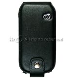  : Black Leather Case For Palm Centro 690 / 685 Full Body with Flip Botton Cover with Belt Clip - Quality Design