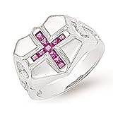 Men's Sterling Silver CZ England Ring - S00076