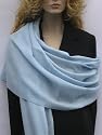 CASHMERE (PASHMINA) SHAWL, REGULAR size from CASHMERE PASHMINA GROUP, IN 55 VIBRANT COLORS (BABY BLUE)