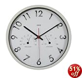 クレセル 掛け時計 電波時計(温度・湿度計付き) TC-051