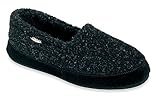 ACORN Men's Tex Moc Slipper,Black Berber,Medium (US Men's 9M-10M)