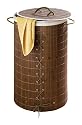 WENKO 17771100 W&auml;schetruhe Bamboo - mit herausnehmbarem Baumwollw&auml;schesack, 55 Liter, &Oslash; 35 x 60 cm