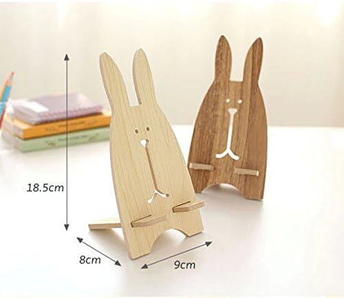 Homep Girls' Creative Cute Wooden Rabbit Cellphone Stands 3pcs