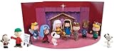 Peanuts Charlie Brown Christmas Nativity Pageant Mini Figures with Fold Out Christmas Stage Set of 9 + 3 Bonus Figures
