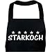  : Schürze STARKOCH schwarz, Kochschürze, Latzschürze, Grillschürze, Küchenschürze