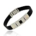 Genuine 18K Gold rubber Stainless Steel Screws Mens Bracelet