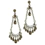 Bronze Golden Rhinestone Chandelier Earrings