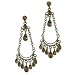 Bronze Tone Golden Rhinestone Chandelier Dangle Earrings