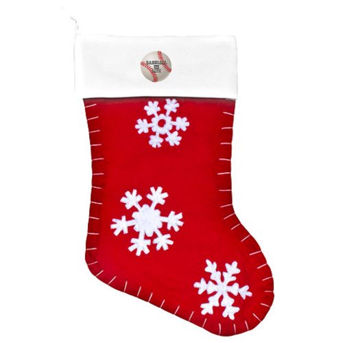 Felt Christmas Stocking Red Baseball Equals Life