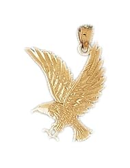Dazzlers Solid 14k Gold Flying Eagle Charm Pendant Available in three colors from jewelsberry (weights: 2.6 grams only)