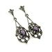 Marcasite AMETHYST Filigree Sterling Silver Earrings