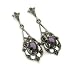 Marcasite AMETHYST Filigree Sterling Silver Earrings