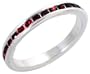 Sterling Silver Eternity Band, w/ July Birthstone, Ruby Crystals, 1/8" (3mm) wide, size 5