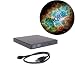 HQRP USB 2.0 DVD / CDRW External Slim Drive (Black) for Samsung NC10 ; Medion Akoya Mini E1210 / E 1210 Netbook / Subnotebook plus HQRP Mousepad